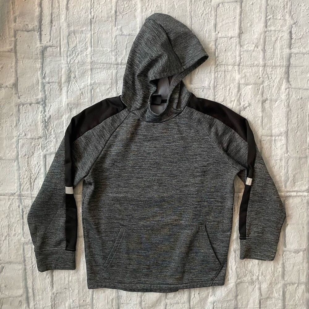 The Childrens place sport youth boys L pullover hoodie black & grey